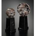 Small Bronze Pedestal Globe Award w/ Marble Base